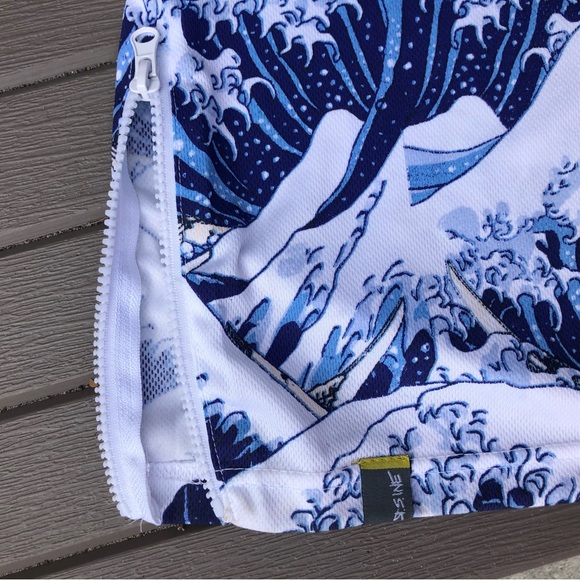 ☀️LAST CALL☀️ Pop Art Shirt New York BLUE WAVE Graphic Zippers HipHop 2XL - Picture 3 of 5